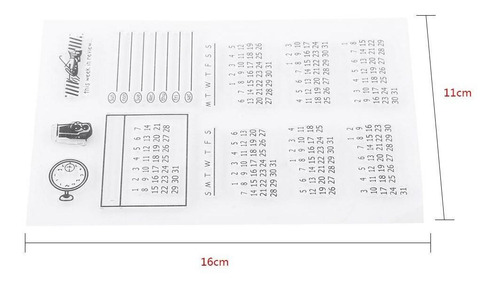 Sello De Silicona Transparente, Diseño De Calendario, Dise¿