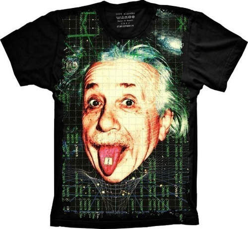 Camiseta Geek Psicodélica Plus Size Unissex Albert Einstein