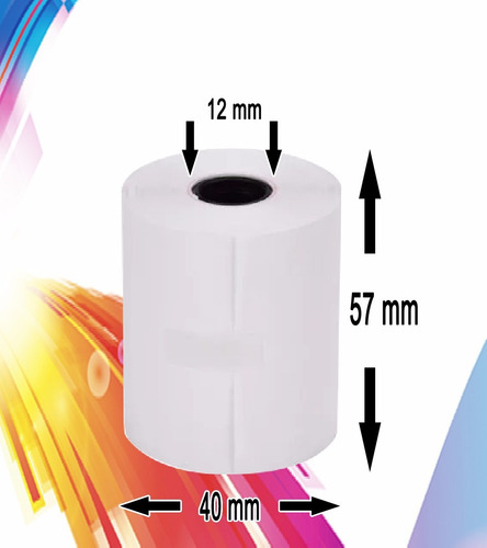 Rollo Térmico 57x40 Mm Blanco Paq/50 Und