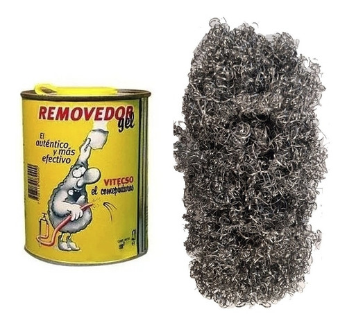 Removedor 1lt + Viruta De Acero Profesional 250 G Mm