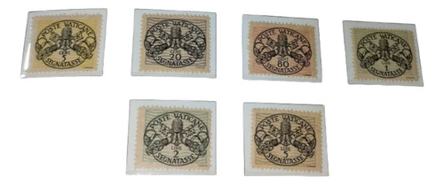 Serie 6 Estampillas Vaticano Segnatasse 1945 Yv 7/12