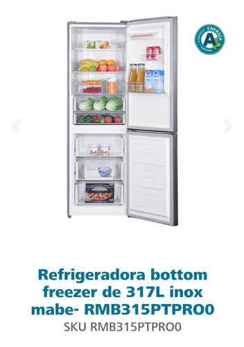 Refrigeradora  Invert  Mabe  Rmb315ptpro0. 