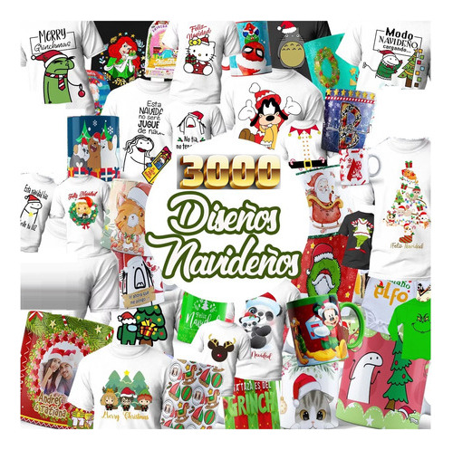 Mega Pack Navideño Para Tazas, Playeras, Cojines, Morrales.