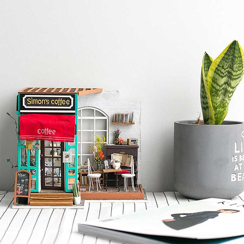 Simon's Coffee, Casita Miniatura Robotime, Puzzle 3d