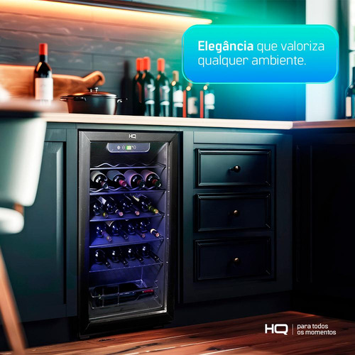Adega De Vinhos Compressor Hq 75l 24 Garrafas Pt Hq-av24h