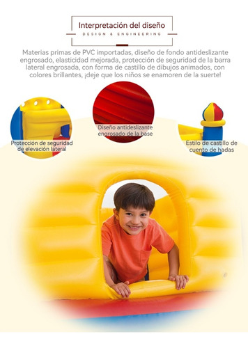 Castillo Trampolín De Juego Brincolín Inflable Para Niños Amarillo