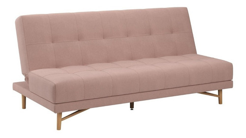 Sofá Cama Premium 3 Lugares Bossa Nova 190cm Linho Rosê