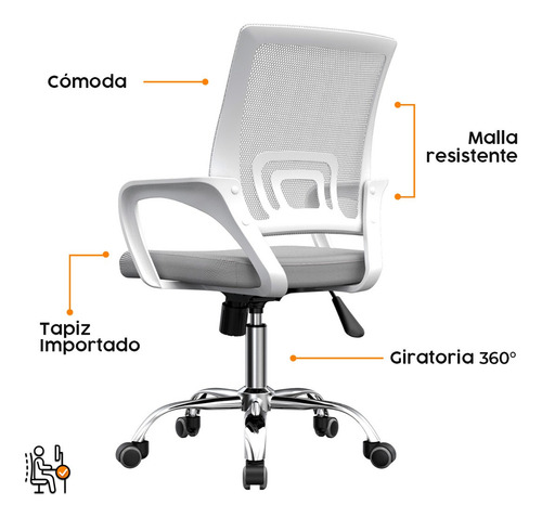 Silla De Oficina Atlantis Inter Gris Bonno