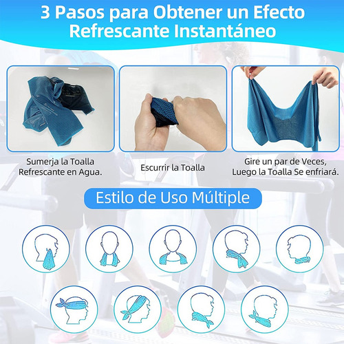3 Toallas Frías Para Deporte - Absorbe Sudor Al Instante