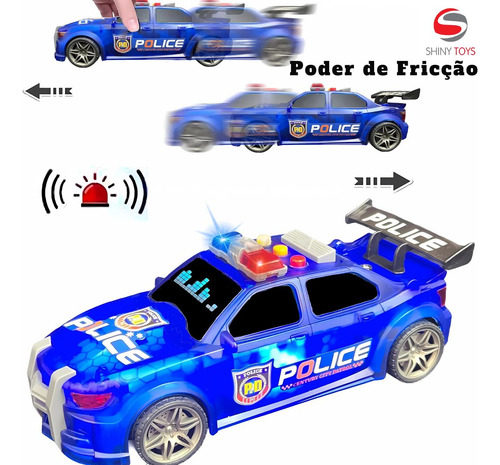 Carrinho De Polícia Com Luz E Som 1863 - Shiny Toys