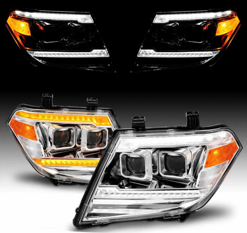 Par Faros Led Nissan Frontier 2009 10 11 12 13 14 2015 Cromo