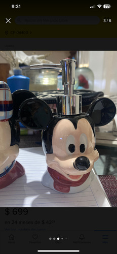 Jaboneras De Mickey Mouse Y Minnie Disney Azul (Usado)