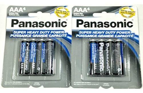 8pc Panasonic Aaa Baterías Super Heavy Duty Power Carbon Zin