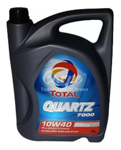 Aceite Total Quartz Semi Sintetico 7000 Nafta 10w40 4 Litros