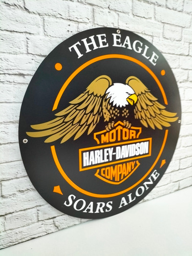 Cuadro Harley Davidson The Eagle Soars Alone Letrero D Metal