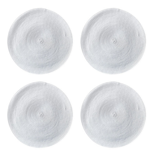 Set X4 Individual Mantel Circular Tejido Redondo Lavable 