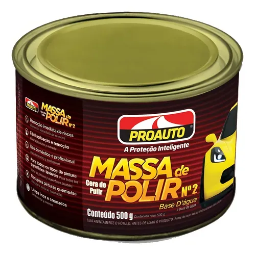 Massa De Polir Nº 2 Proauto 500g Base Água Polimento Carro
