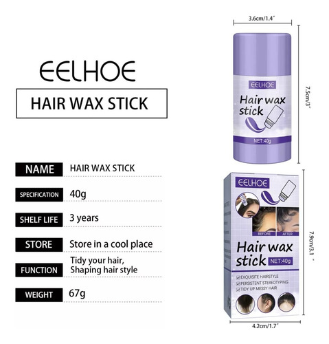 Barra De Cera Para El Cabello Hair Wax Stick 40 Gr