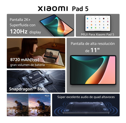 Imagen 9 de 9 de Tabletas Xiaomi Pad 5 11 256 Gb Wqhd+120hz 2k 8720mah 6gb