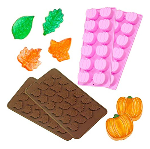 Molde De Silicona Para Chocolate Y Caramelo De Otoño, 4 Unid