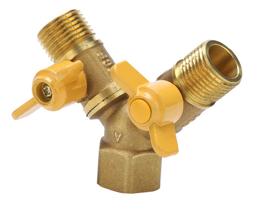 Conector De Doble Grifo G1/2 De Latón Para Riego De Jardín,