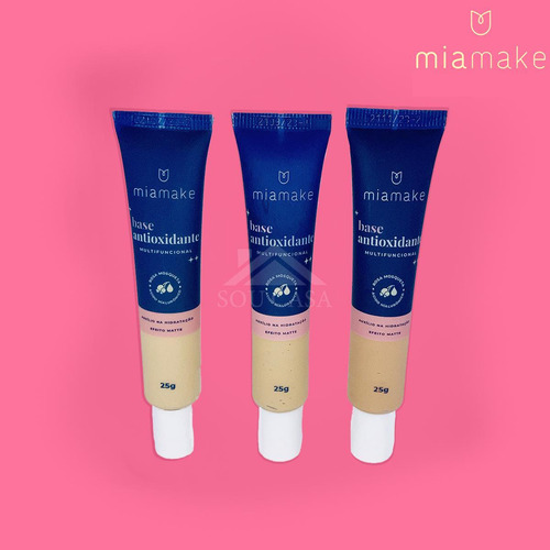 Base Antioxidante Mia Make Cor Média - Hidratação Matte