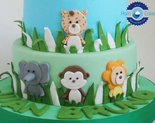 Torta Cumpleaños Artesanal Animalitos De La Selva