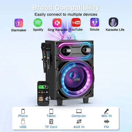 Máquina De Karaoke Eytse Para Adultos Con 2 Micrófonos Inalá