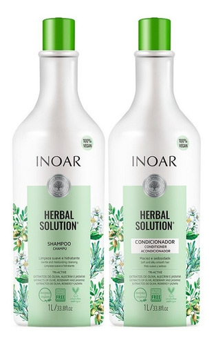 Inoar Herbal Shampoo + Condicionador Sem Sal Litro