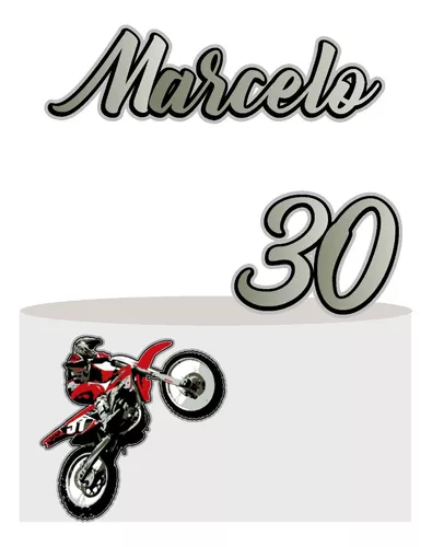 Topo de Bolo Aniversário Motocross Motos Trilha