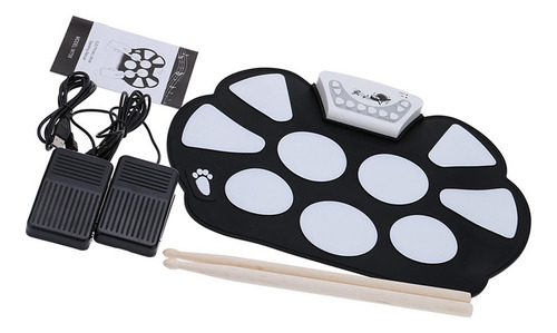 Q Kit De Batería Enrollable Pad Stick De Silicona