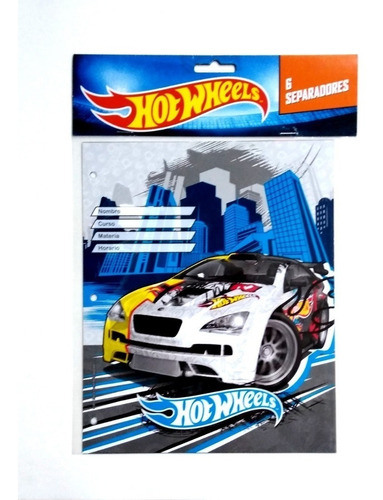 Separadores Carpeta Numero 3 Escolares Hot Wheels Barbie