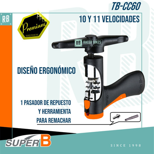 Imagen 2 de 10 de Herramienta Corta Cadenas 10/11 Vel Bici Super B Tb-cc60