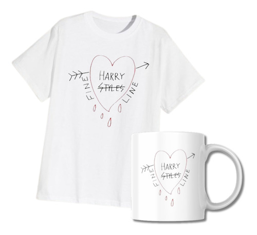 Combo De Remera  Y Taza  Harry Styles Corazón