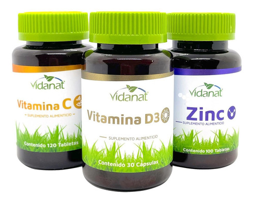 Imagen 1 de 7 de Vitamina C, Vitamina D3 Y Zinc Vidanat Naturagel