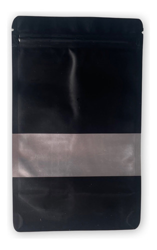Bolsa Doypack Negras Con Cierre Y Visor (medida 12x20) Negro