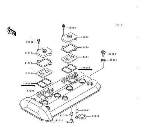 Junta Tapa De Válvulas Original Kawasaki Zx-7r 11009-1857