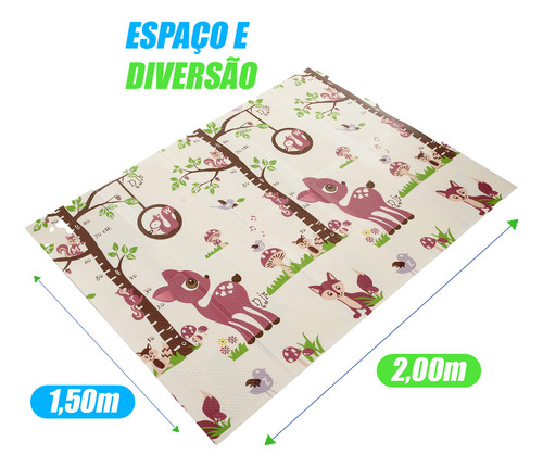 Tapete Infantil Atividade Dupla Face 1,5x2m Térmico Dobrável