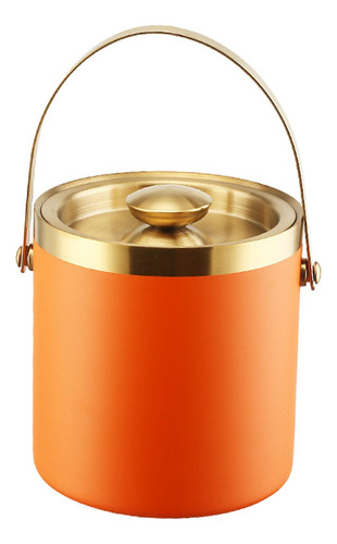 Cubo De Hielo Portátil Con Tapa, Contenedor De 3l Naranja