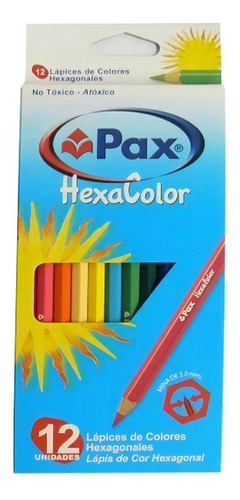 Lapices De Colores Pax Hexacolor X12 Colores Largos