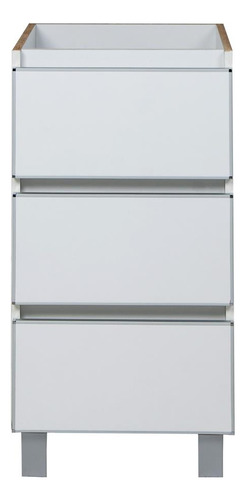 Mueble Bajo Mesada Cajonera 40 Cm Potenza 3 Cajones Blanco Aluminio Ricchezze