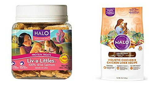 Halo Bundle Liv-a-littles Treat Plus 3lb Comida Para Gatos D