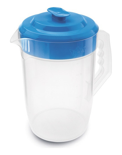 Jarra De 4 Litros De Plastico Resistente Con Tapa Set 2 Pzas Color