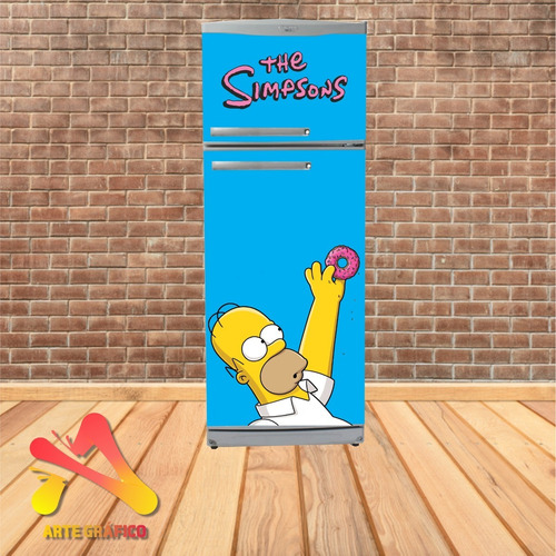 Vinilo Decorativo Para Heladera Homero Simpsons