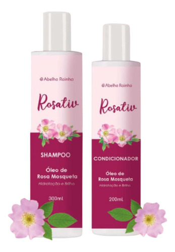Kit Shampoo + Condicionador Óleo Rosa Mosqueta Abelha Rainha