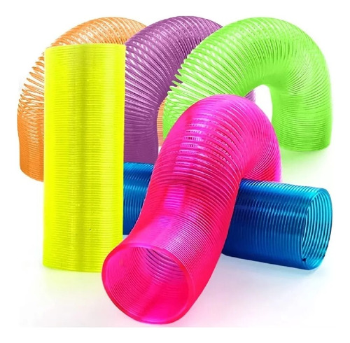 Juguete Resorte Gusano Plastico Slinky Cumpleaños Niños 12pz