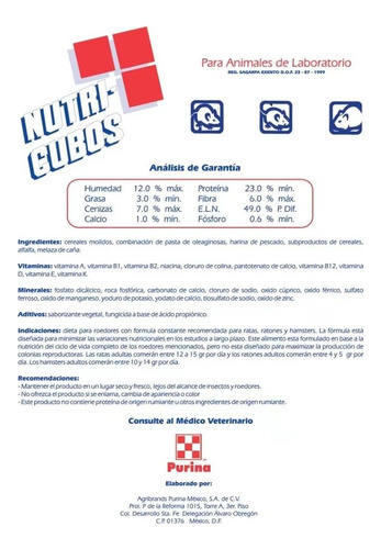 Nutricubos Purina 5kg Rata Ratones Hámster