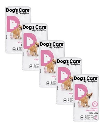 Kit Fralda Higiênica Pet Cães Fêmea Dogs Care Tam M 120 Un