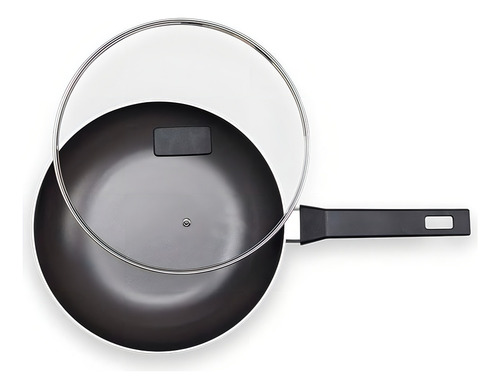 Panela Wok Tampa 28cm 3,55l Alumínio Antiaderente Brinox Cor Cinza-escuro
