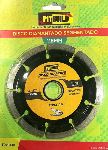 Disco Diamantado Segmentado 115 X 22,23 Pitbuild